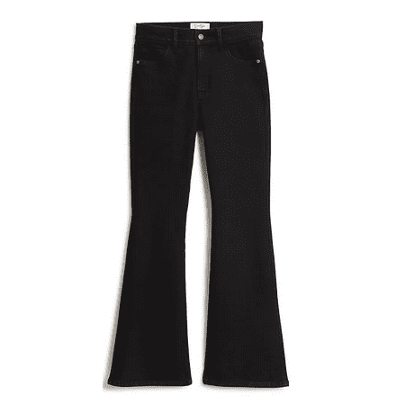 【Anyone more】[A/M] Joan Black Denim Washing Bootcut Pants Jessica Simpson Women's Mid Rise Slight Flare Soft Stretch