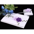 thumbnail image 2 of Libro de de Encaje Flores Púrpuras Libro de Firmas Decoración para Fiestas, 2 of 9