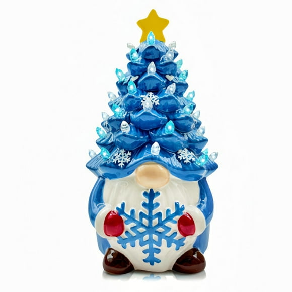 tamizeot Resin Lighted Christmas Gnome Tree With Colorful Light For Office Desk Decor Lighted Dwarf Decorations Christmas Tree