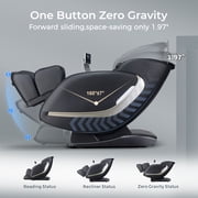 4D Full Body Massage Chair with Electric Footrest Zero Gravity Shiatsu Recliner with Heating, Thai Stretch, SL Track, Black - Upgrade Model (R8089 )