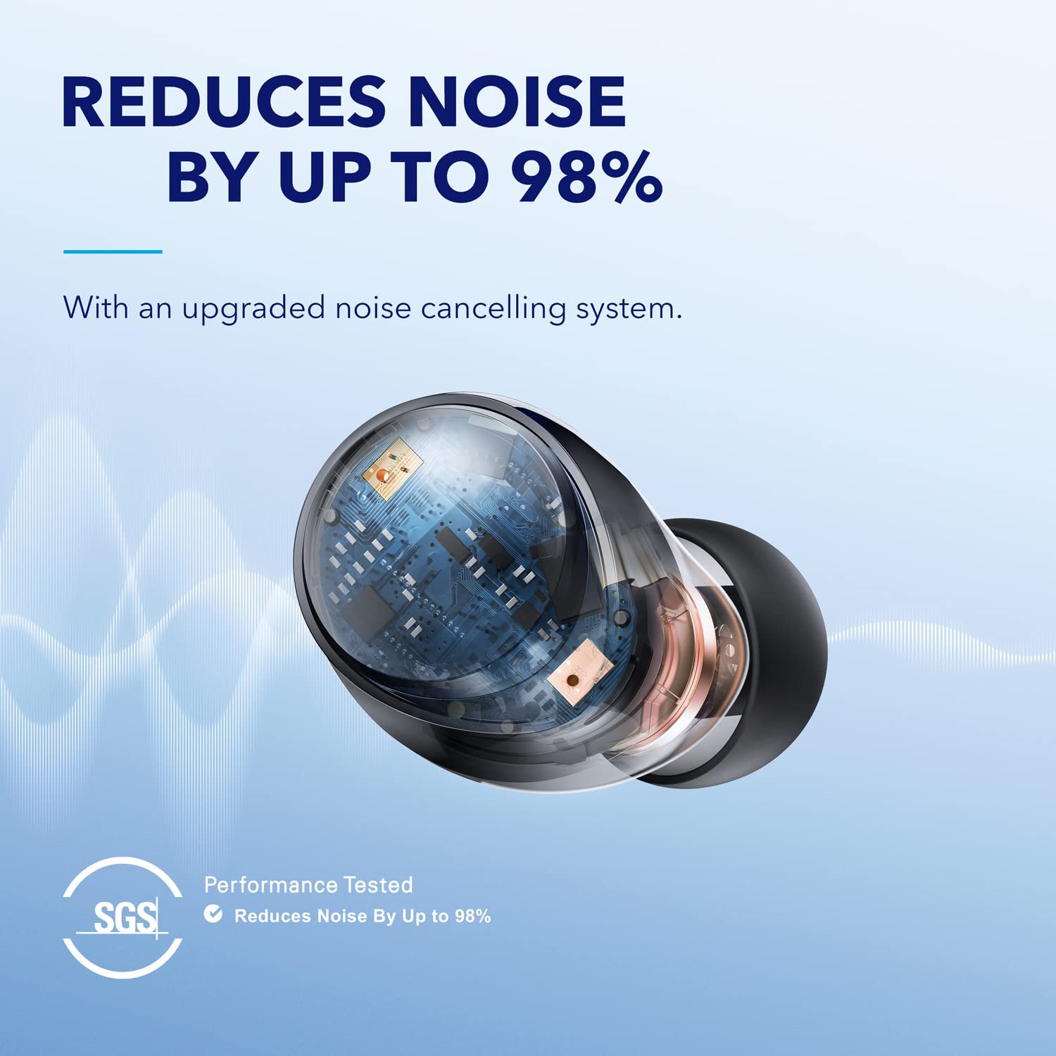 Soundcore by Anker Space A40 Wireless Earbuds Adaptive Active Noise Cancelling 50H Playtime Hi-Res,Wireless Charge,Black - image 3 of 7
