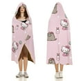thumbnail image 3 of Hello Kitty Blanket Hoodie, Wearable Blanket, Cloak Hooded Throw Blanket, Soft Warm Fluffy Blankets for Bed Couch Sofa, 3 of 8
