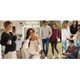 thumbnail image 2 of SPROUTOP Blouses for Women Waffle Knit Long Sleeve Shirts Casual Button Up Henley V Neck Tunic Tops Basic Tees, 2 of 4