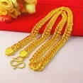 thumbnail image 4 of QQTDFG 4 Types Men's Jewelry 24K Yellow Gold Plated Flat Thick Sideway Chains Necklace-6mm 24", 4 of 8