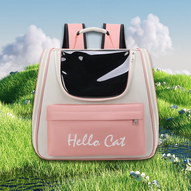 Pet Cat Backpack Portable Puppy Carrying Backpack para gatos pequeños Perros (Rosa)