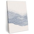 thumbnail image 2 of Abstract Wave Canvas Wall Art for Living Room Bedroom Bathroom, Minimalist Blue Pointillism Dots Textural Curve Lines Canvas Art Wall Decor, Artwork for Walls Home Office Decor, 8"x12", 2 of 9