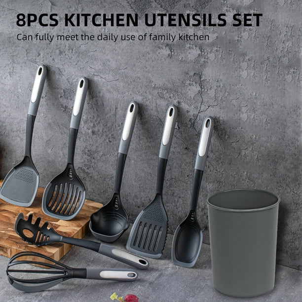 Paletas Cocina Silicona Utensilios Cocina Silicona Juego De Utensilios De Cocina De Silicona (24 Piezas) - Mangos De Madera Y Soporte Incluido Utensilios De Cocina Acero Inoxidable Utensilios De Cocina De Silicona