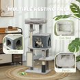 thumbnail image 4 of PawHut 41 Inch Cat Tree with Scratching Posts, Cat Bed, Condo, Light Grey, 4 of 10