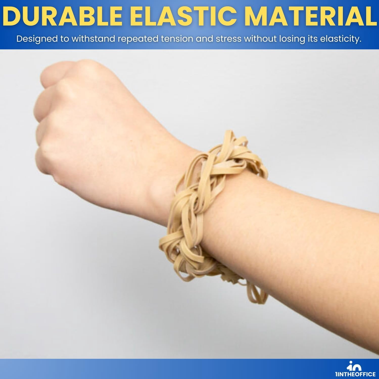 1InTheOffice Rubber Bands #64, Thick Rubber Bands, Heavy Duty Rubber Bands, Beige, Size 64, 3 Pack