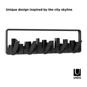 Umbra Skyline 5 Hook Modern Wall Mounted Coat Rack Black