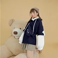 thumbnail image 4 of DJskiyers Hoodies for Teen Girls Cute Bear Graphic Long Sleeve Hooded Sweatshirt with Bag Drawstring Kawaii Patchwork Shirts Trendy Oversized Pullover Tops, 4 of 7