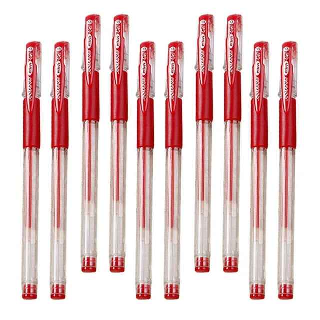 Maytalsory 10Pcs 0.5mm Medium Nib Refills Roller Ball a rubberized Pen Gel Pen Smooth Writing