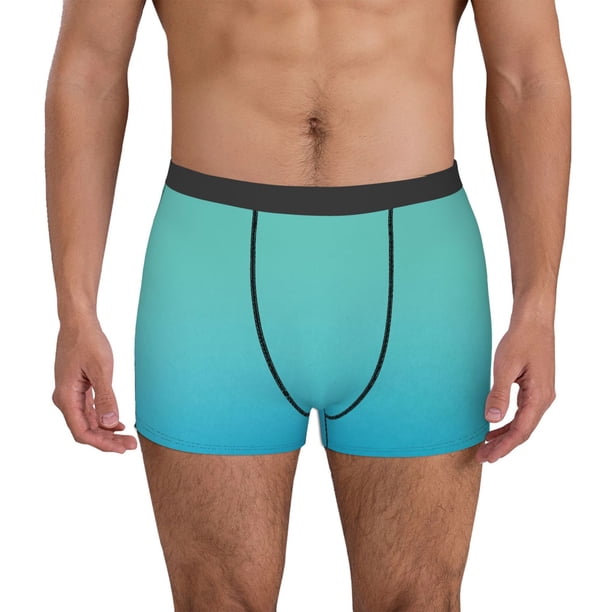 Balery Teal Turquoise Calzoncillos bóxer para hombre, ropa interior de algodón suave y transpirable con cinturilla de nailon-Large