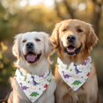 thumbnail image 2 of Dog Bandana 2 Pack,White Dinosaurs Bones Flowers Pattern Bandanas for Dogs,Cat Bandana,Small/ Large Dog Bandana 2 Size,Dog Bandanas, 2 of 6