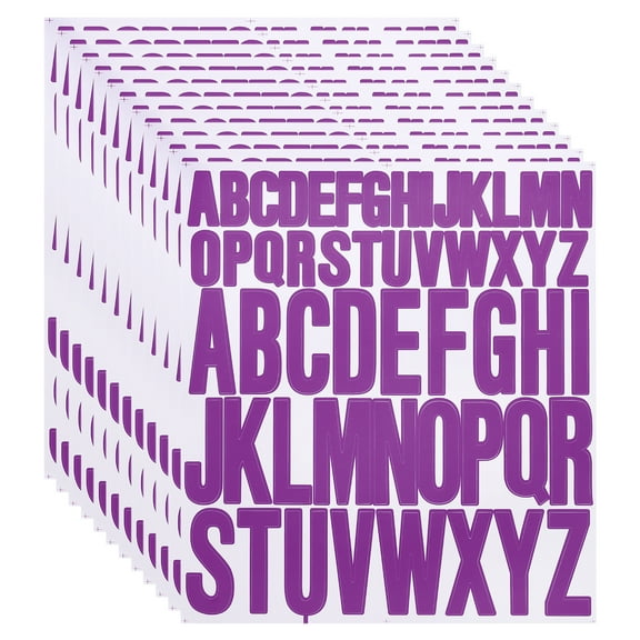12 Sheet Vinyl Letter Sticker, 1 Inch, 2 Inch 624Pcs Stick Letters, Purple