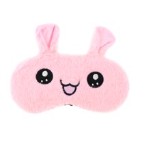 Unique Bargains 1 Pc Portable Cartoon Rabbit Eye Mask for Home Pink Fleece