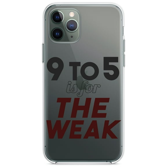 DistinctInk Clear Shockproof Hybrid Case for iPhone 13 PRO (6.1" Screen) - TPU Bumper Acrylic Back Tempered Glass Screen Protector - 9 to 5 Is For the Weak