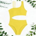 thumbnail image 7 of MKOSPLRT Girls Swimsuit Adjustable Straps Cut Out One Piece Bathing Suits Solid Color Sport Swimwear for Beach Vacation 6-15Y, 7 of 7