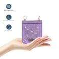 thumbnail image 5 of ELEHOLD Luxury Wallet Case for Samsung Galaxy Z Flip 4 Bling Diamond Sparkle Card Slot Holder Ultra Slim Thin Leather Flip Purse Case with Detachable Shoulder Strap,Purple, 5 of 7