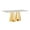 Gold+White, variant on Modern 70" Rectangle Faux Marble Dining Table with Polished Chrome Base, Durable Stainless Steel Frame for 6-8 People, Kitchen or Dining Room Table (Silver/Grey Finish, Table Only)
