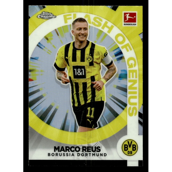 2023 Topps Chrome Flash of Genius Marco Reus FG-MR Borussia Dortmund Soccer Card