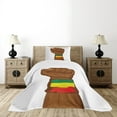 thumbnail image 4 of Ambesonne Rasta Quilted Bedspread Set 2 Pcs, Ethiopian Flag Colors, Twin Size, Yellow Brown, 4 of 5