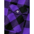 thumbnail image 6 of Dresfit Flannel Shirts Men Plaid Button Down Shirt 2026 Anti Wrinkle Long Sleeve Color Block Tops Spring Lightweight Big and Tall Business Dress Shirt Purple 3XL, 6 of 8