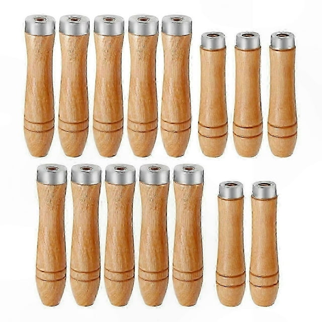 15Pcs Wooden Handle Steel Files, Burr-Free Round Hole Files (4mm, 5mm, 6mm)