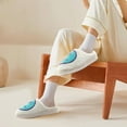 thumbnail image 3 of Retro Smile Face Slippers for Women Men Cute Soft Plush House Slippers Indoor Outdoor Warm Lightweight Fuzzy Slides, 3 of 5