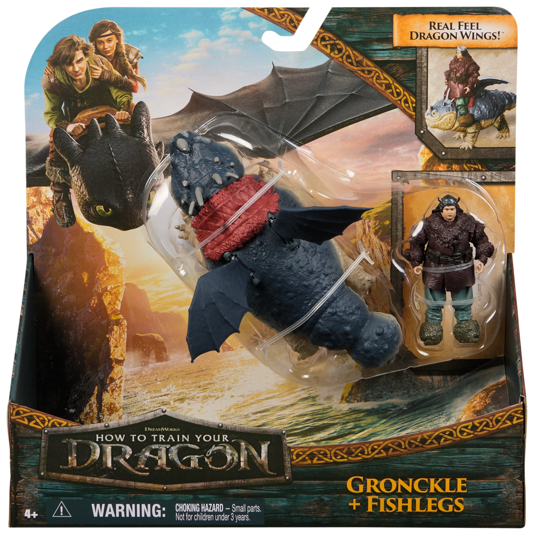 Dreamworks Dragons, How to Train Your Dragon, Gronckle & Fishlegs, Viking Duo Action Figures, Ages 4+
