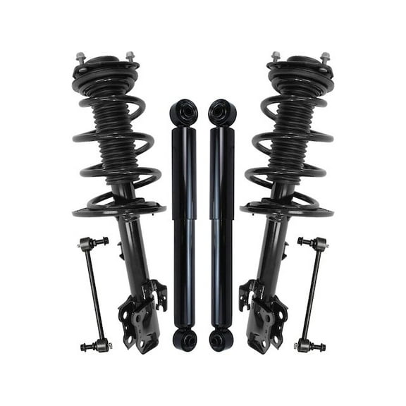 Front and Rear Shock Strut Coil Spring Sway Bar Link Kit - Compatible with 2014 - 2019 Toyota Highlander 2015 2016 2017 2018