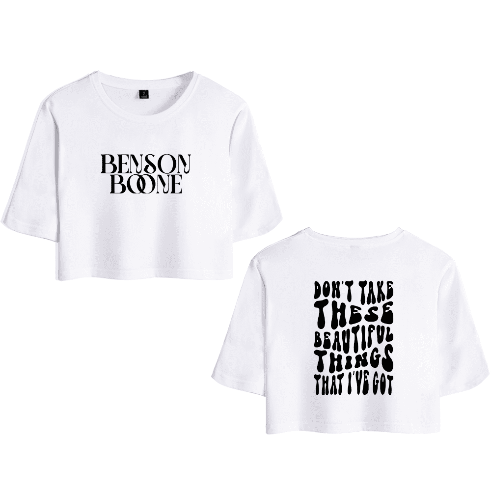 Benson Boone Merch Crop Top T-shirt Beautiful Thing Black