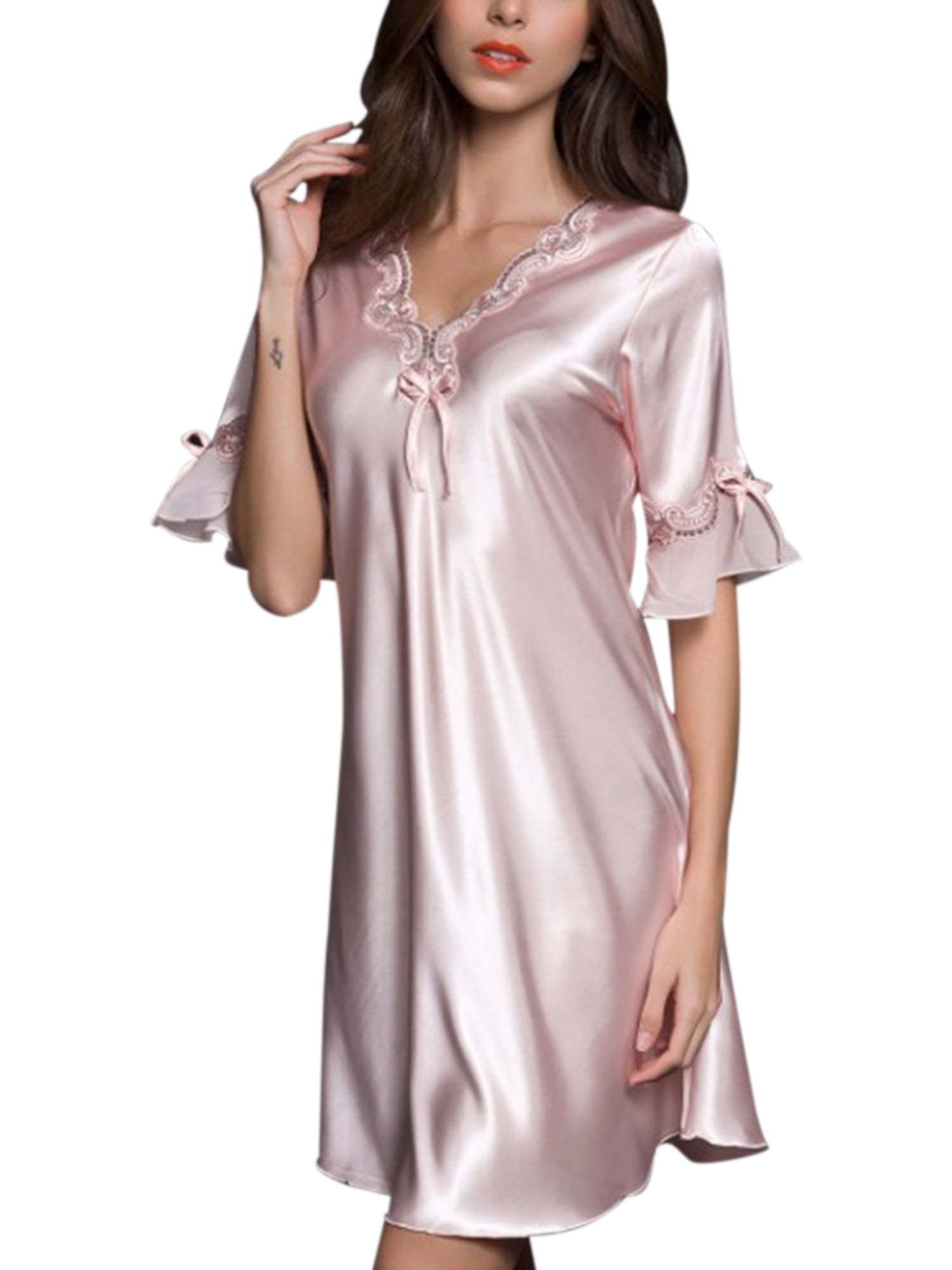 Adult Men Lace Nightwear Hot Baby Doll Dress Waist Belt Short Satin Sleepwear 