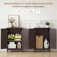 thumbnail image 4 of Topbuy Bathroom Storage Cabinet with Double Doors Wooden Cupboard Shoe Cabinet Brown, 4 of 7