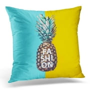 ARHOME Pink Summer Pineapple on Bright Minimalism Style Funky Pillows case 20x20 Inches Home Decor Sofa Cushion Cover