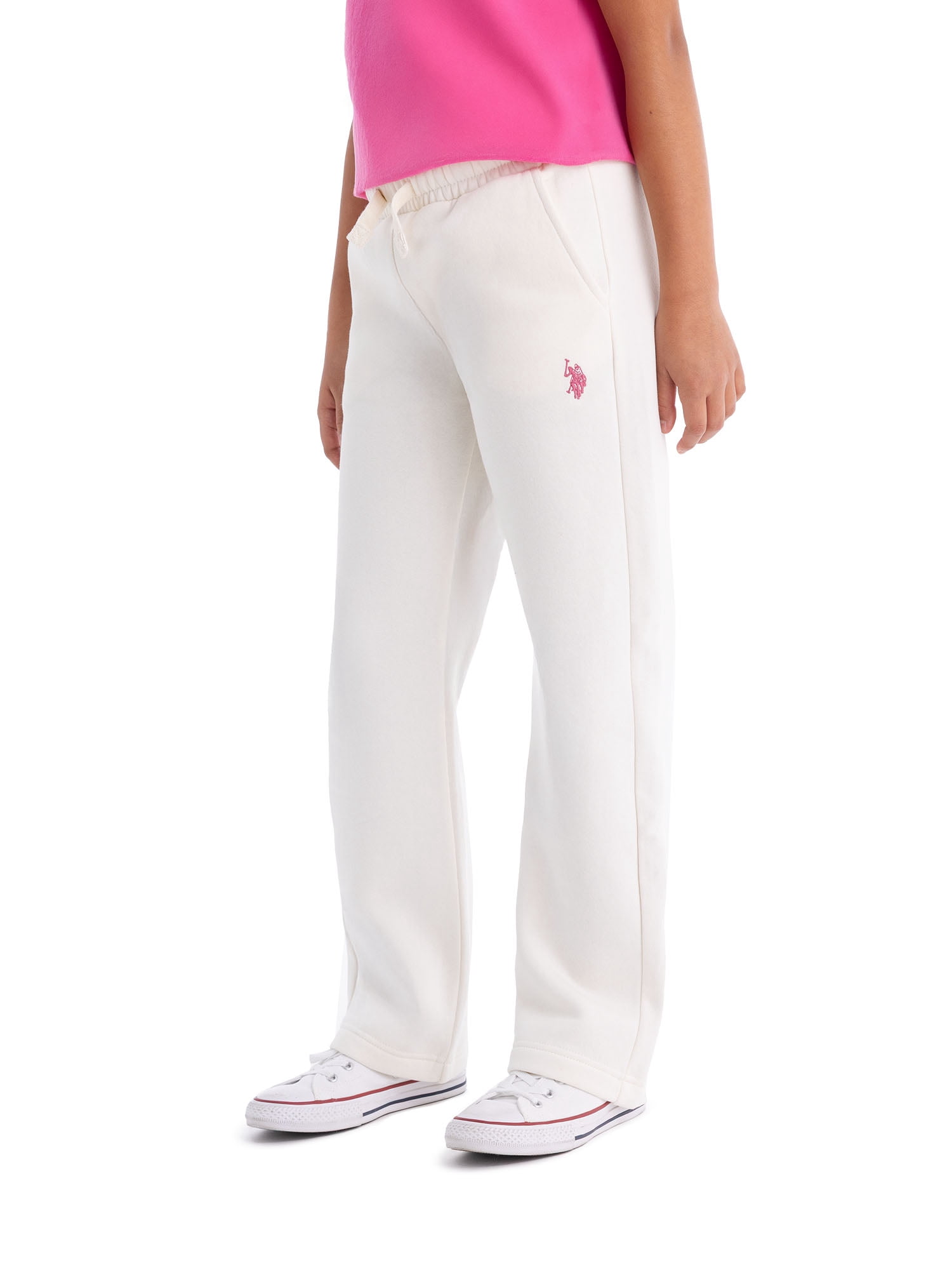 U.S. Polo Assn. Girls Classic Straight Fleece Pant, Sizes 4-18