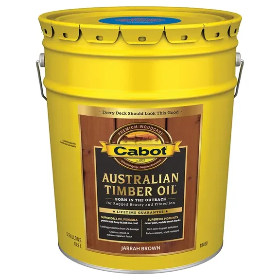 5 gal Cabot 19460 Jarrah Brown Australian Timber Oil Water Reducible