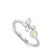 thumbnail image 4 of CHOOSE YOUR COLOR White Simulated Opal Bubble Butterfly Animal Ring .925 Sterling Silver CZ Female Size 6, 4 of 4
