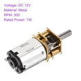 thumbnail image 5 of Uxcell 12V 300RPM Rated Torque 7 Output Shaft Length 10mm Micro DC Speed Reduction Motor Mini Metal Gearbox Motor, 5 of 6