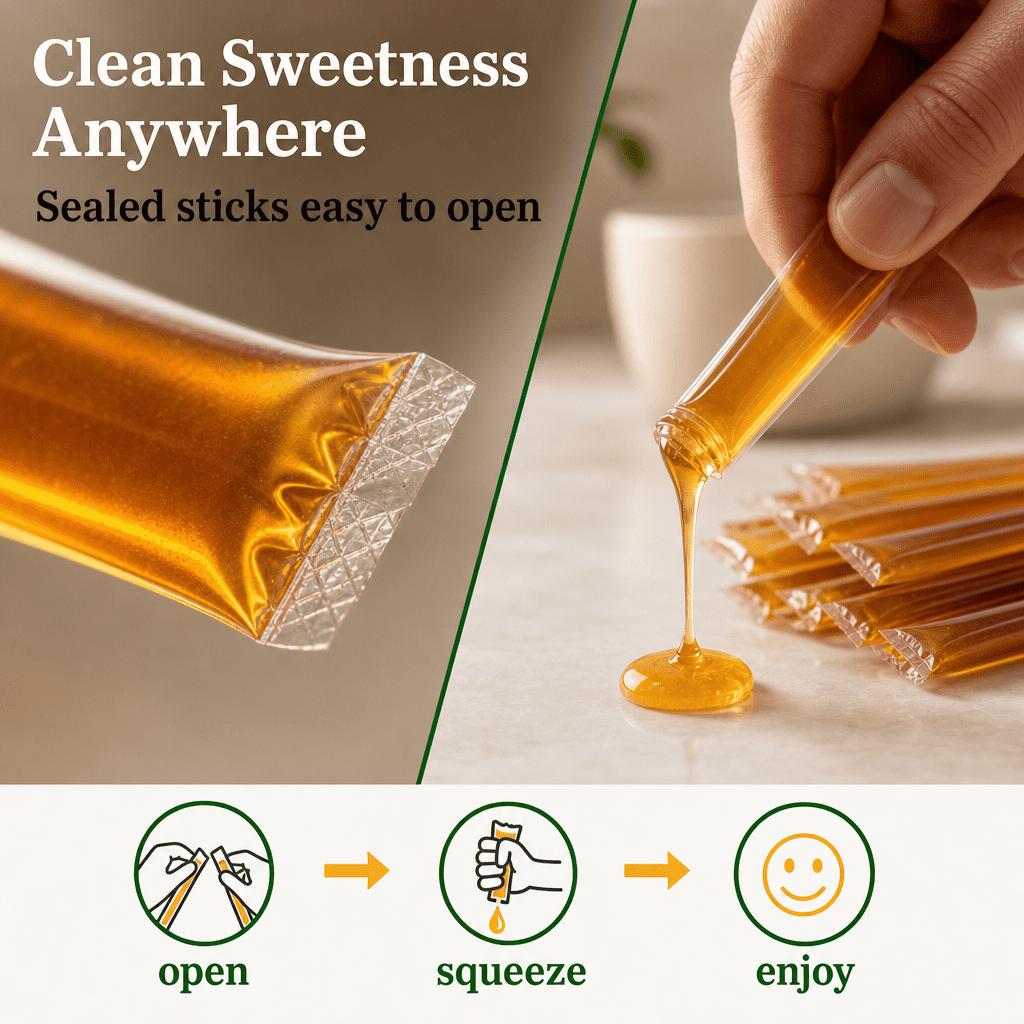 Stakich Wildflower Grade A Honey Stix - Case of 2,000