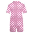 thumbnail image 4 of yillto Womens Pajamas Set Button down Short Sleeve Tops and Sleepwear Shorts Pants 2 Piece Lounge Sets, 4 of 7