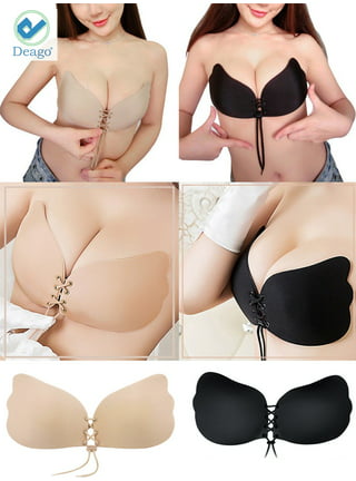 Strapless Pushup Bra for Women Silicone Backless Bras, Self Adhesive  Drawstring 