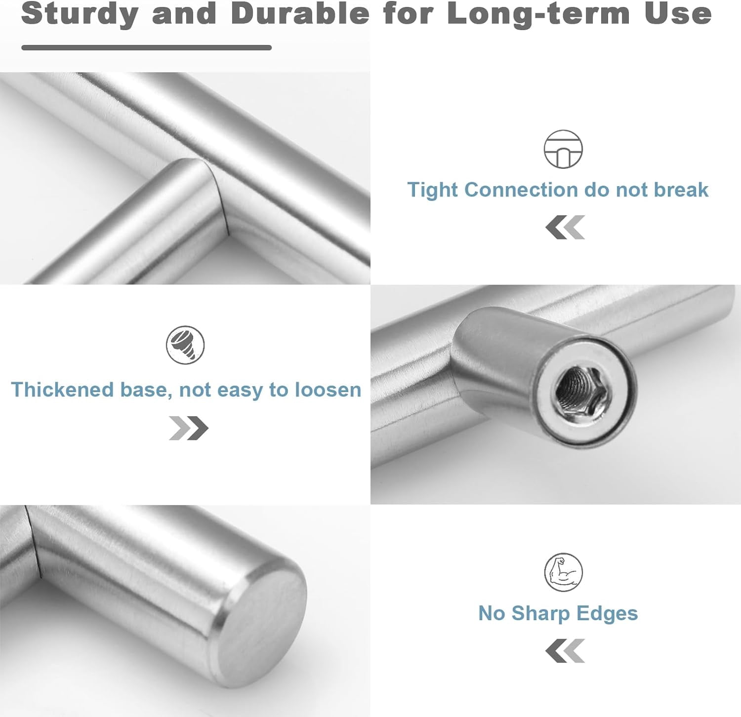 30 Pack Brushed Nickel Cabinet Handles 3 Inch Hole Center Drawer Pulls Stainless Steel Cabinet Pulls Silver Kitchen Handles Cabinet Hardware for Drawers, Cupboards - 5" Length, 3" Hole Center