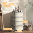 thumbnail image 3 of Qaba 4 Tier Kids Toy Organizer with 4 Plastic Storage Bins, Cream White, 3 of 10