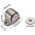 thumbnail image 2 of Alloy Magnetic Door Stop with Capture Screws Bracket Field Mounting Wire Drawing Finish (Pack of 2), 2 of 4
