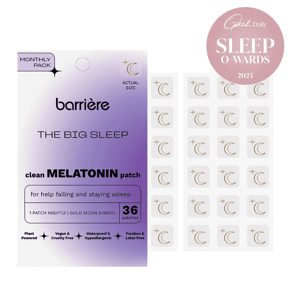 Barriere The Big Sleep Melatonin Sleep Patch 36 Ea – Vegan, Hypoallergenic, Gold Moon, Natural Sleep Aid, Waterproof, Gentle for Sensitive Skin