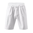 thumbnail image 4 of FRSASU Men's Cotton Linen 2 Piece Outfits Cuban Short Sleeve Button Down Shirts and Shorts Summer Beach Vacation Sets for Men White, 4 of 8