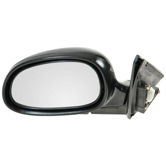 TRQ Driver Side Mirror Assembly Power Smooth Black Paint to Match Foldaway Fits 1992-1995 Honda Civic Sedan