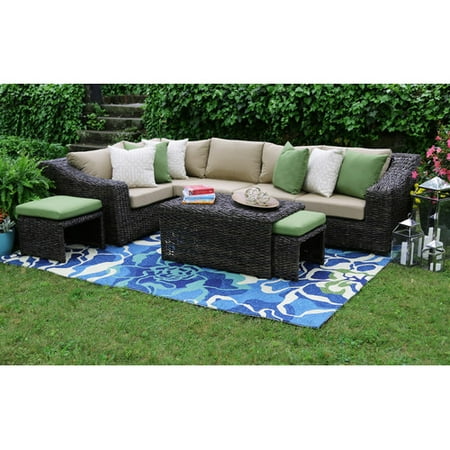 AE Outdoor Williams 8 Piece Sunbrella Sectional Set with Cushions