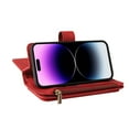 thumbnail image 4 of TECH CIRCLE Wallet Case For iPhone 14 Pro,PU Leather Zipper Handbag Purse Flip Cover Kickstand Folio Women Case with Card Slots Holder Wrist Strap for Apple iPhone 14 Pro 6.1" 2022,Red, 4 of 9